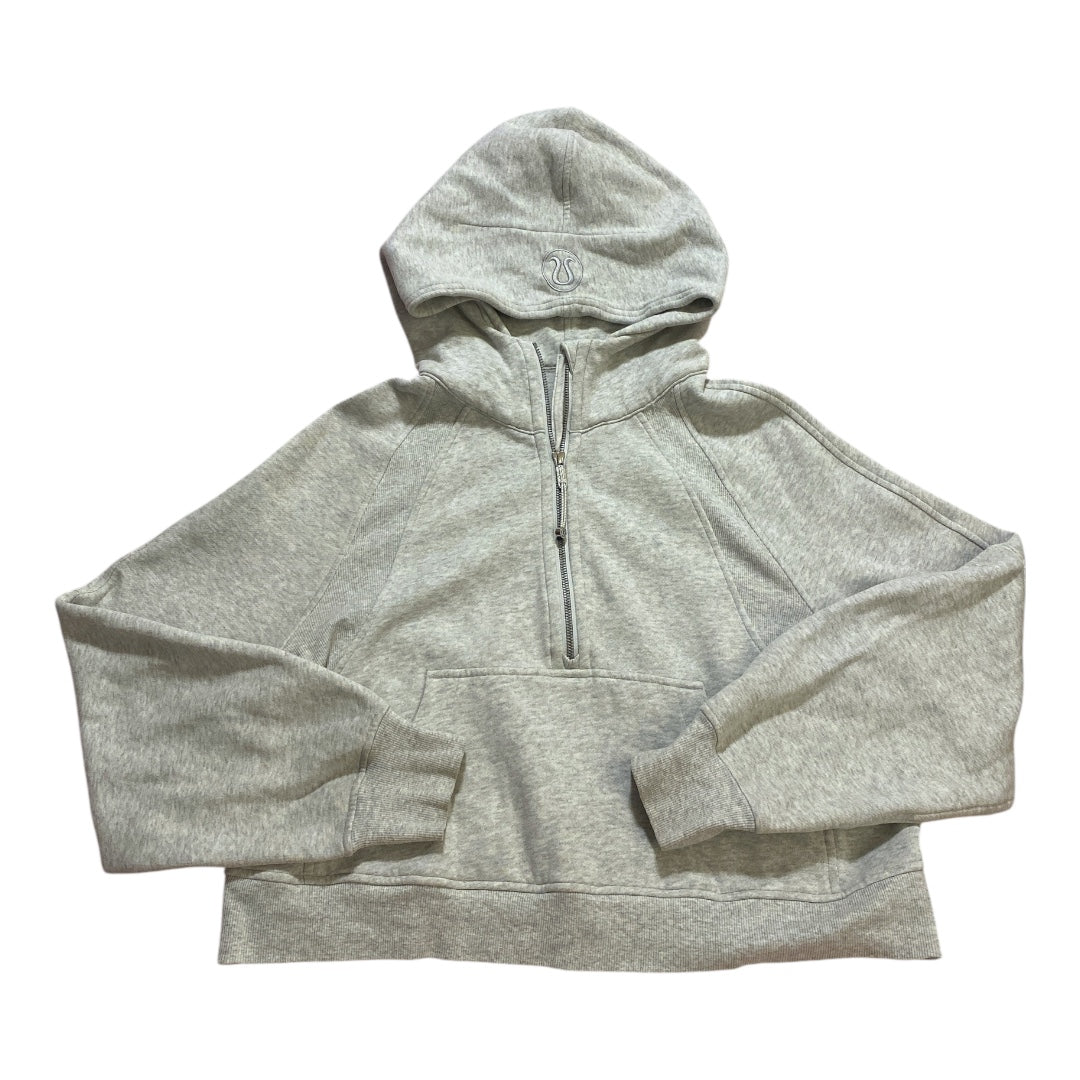 Athletic Sweatshirt Hoodie By Lululemon In Grey, Size:M