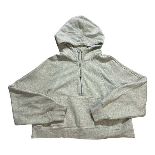 Athletic Sweatshirt Hoodie By Lululemon In Grey, Size:M