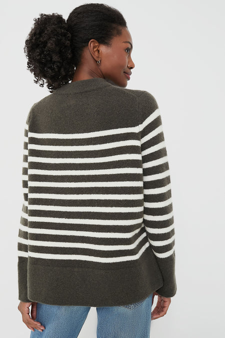 Evergreen and Ivory Stripe Bonnie Sweater By Tuckernuck In Striped Pattern, Size: Xxl