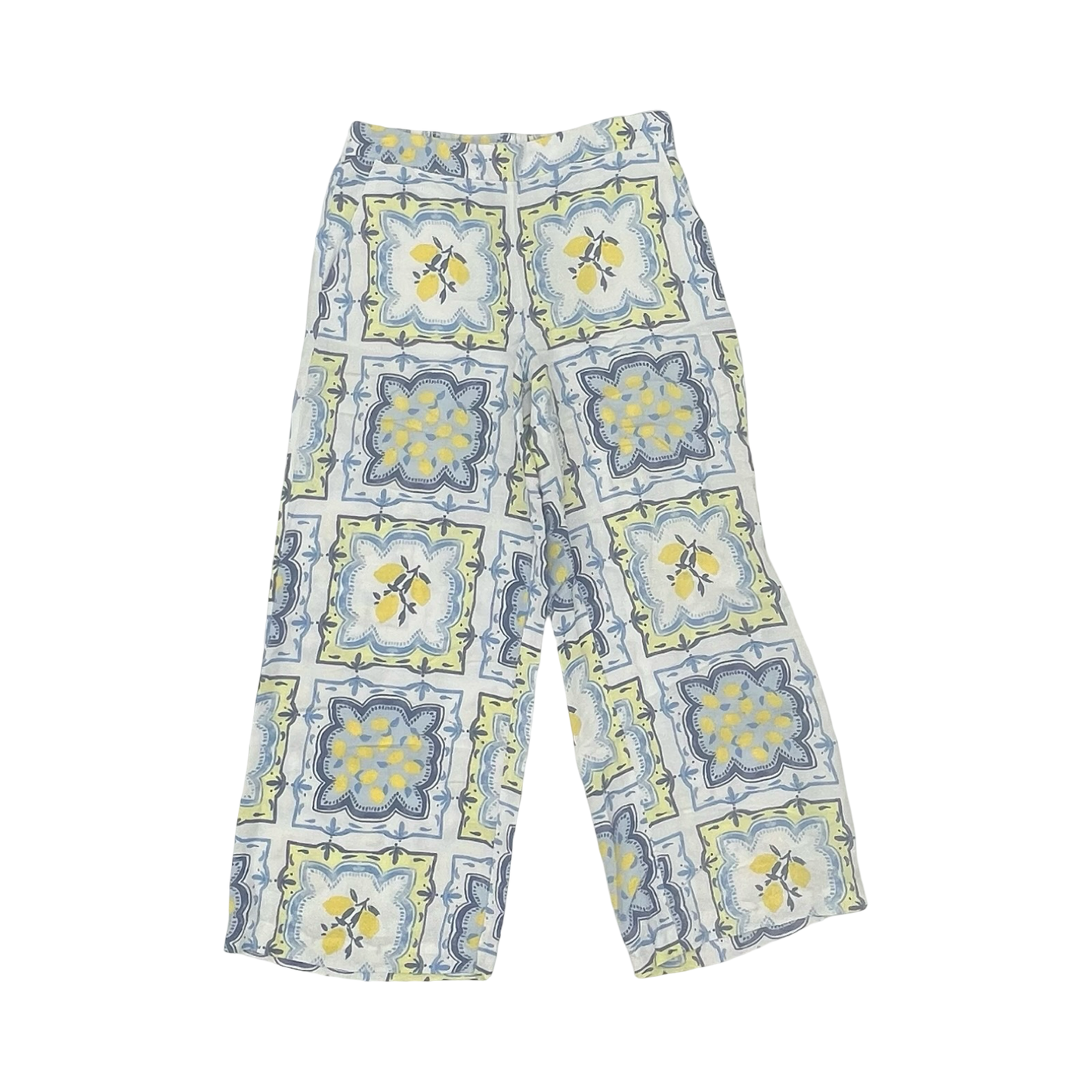 Pants Linen By Loft In Blue & White, Size:M
