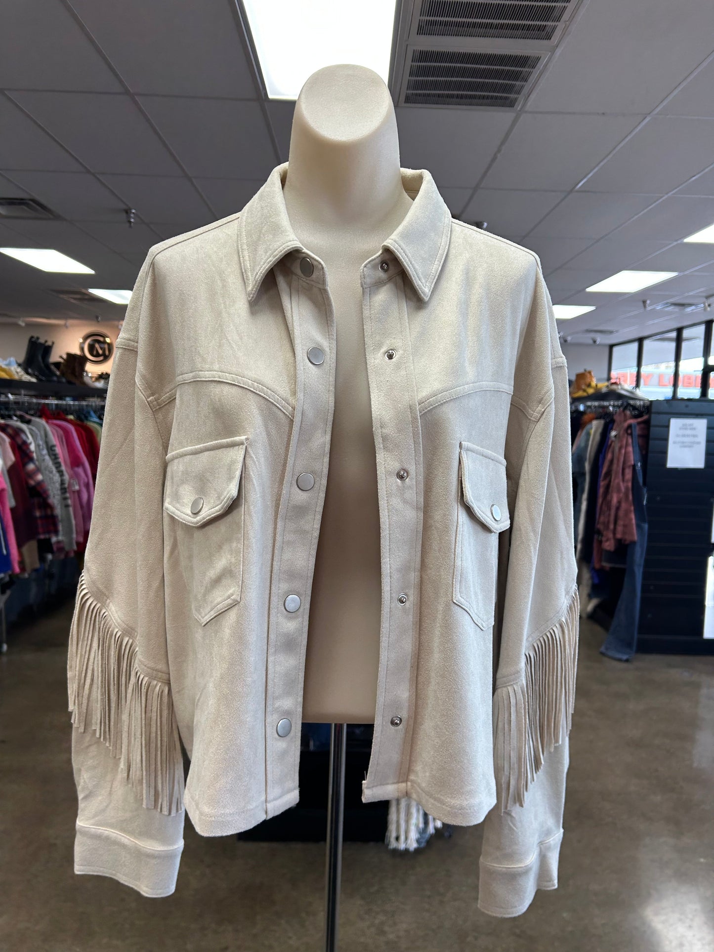 Jacket Shirt By Mittoshop In Tan, Size:M