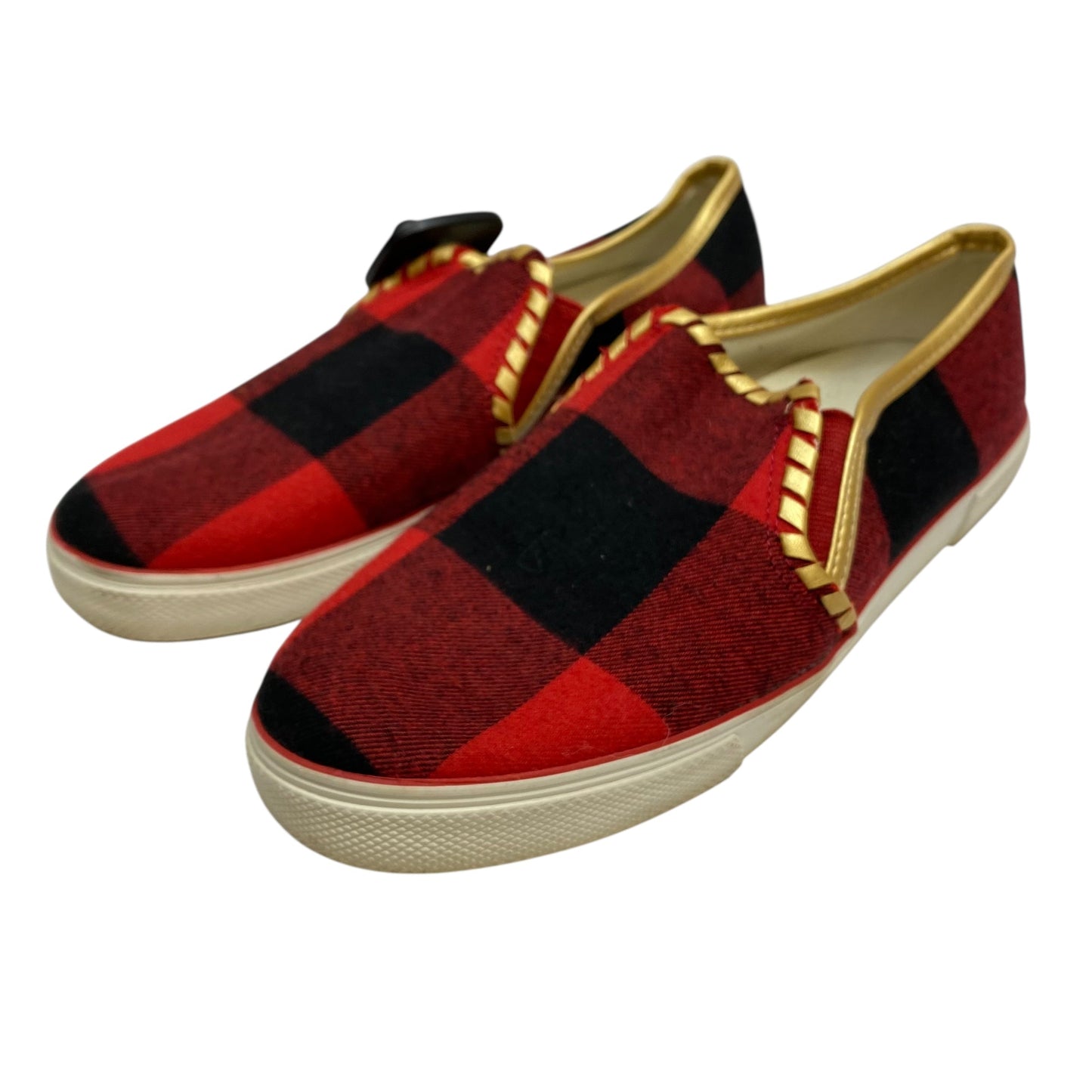 Shoes Designer By Jack Rogers In Black & Red, Size:8