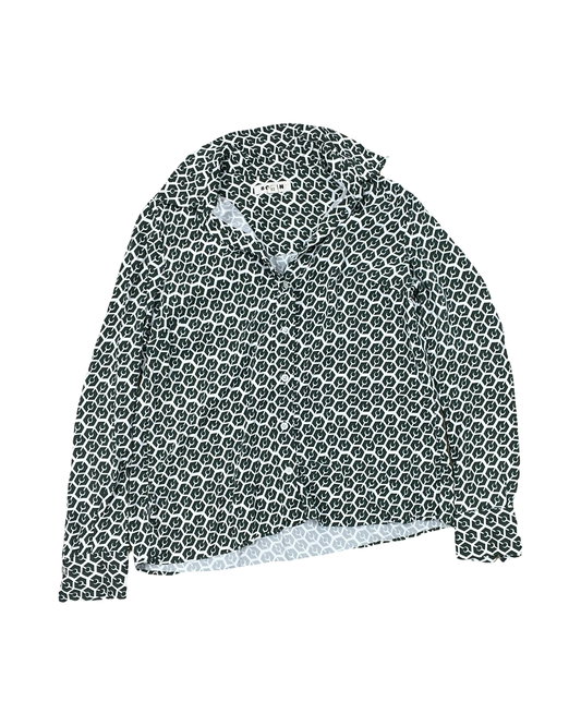Blouse Ls By Boden In Green & White, Size:M