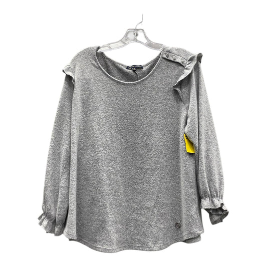 Top 3/4 Sleeve By Adrienne Vittadini In Grey, Size:1X