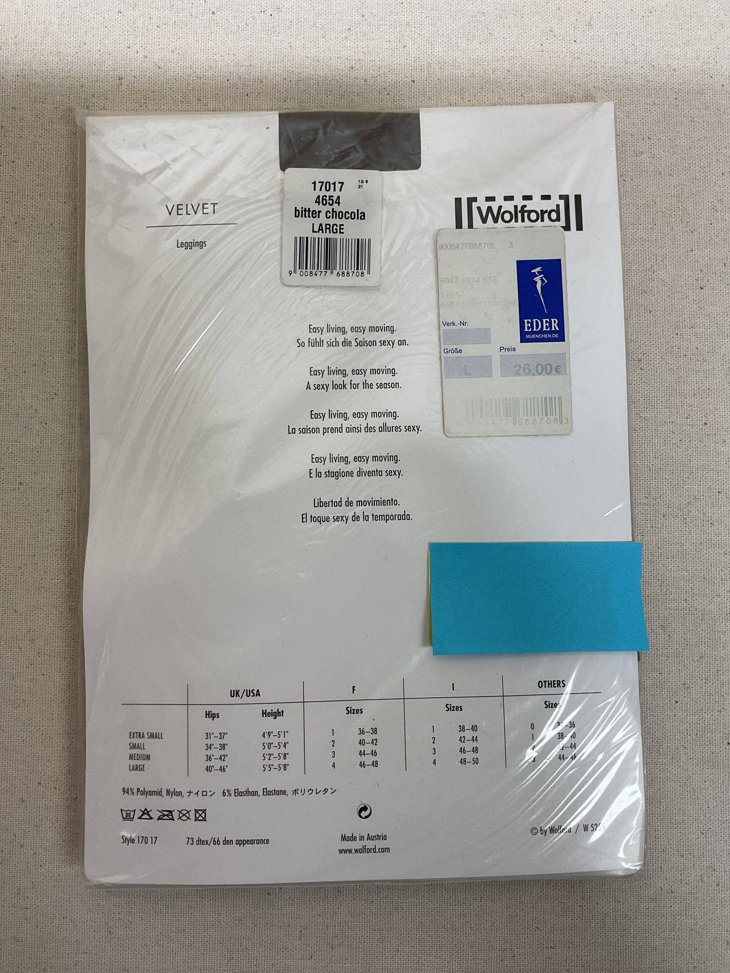 Tights By Cma In Brown, Size:L