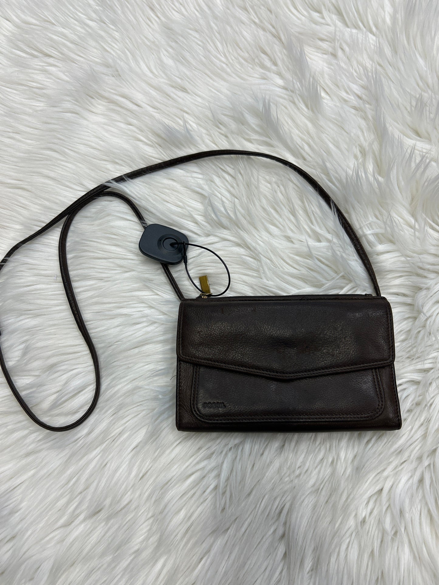 Handbag Leather By Fossil In Brown, Size:Small