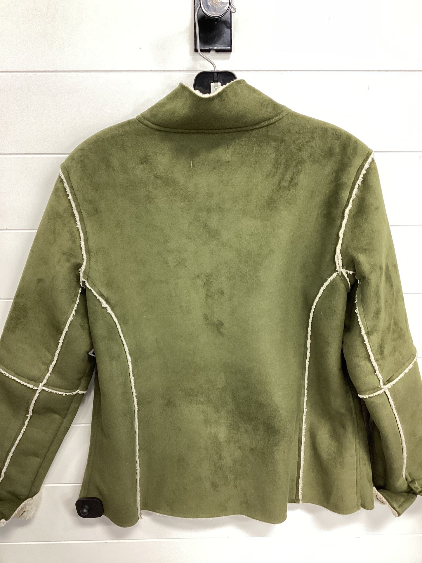 Coat Faux Fur & Sherpa By Natural Reflections In Green, Size:L