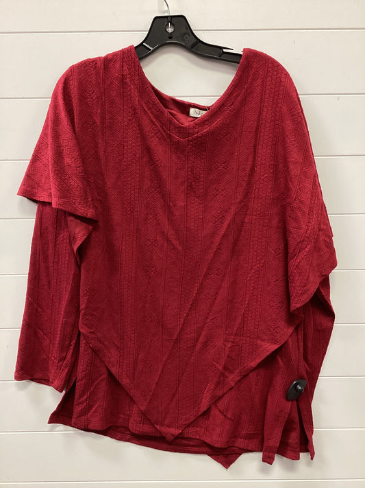 Top Ls By Indigo Soul In Red, Size:2X