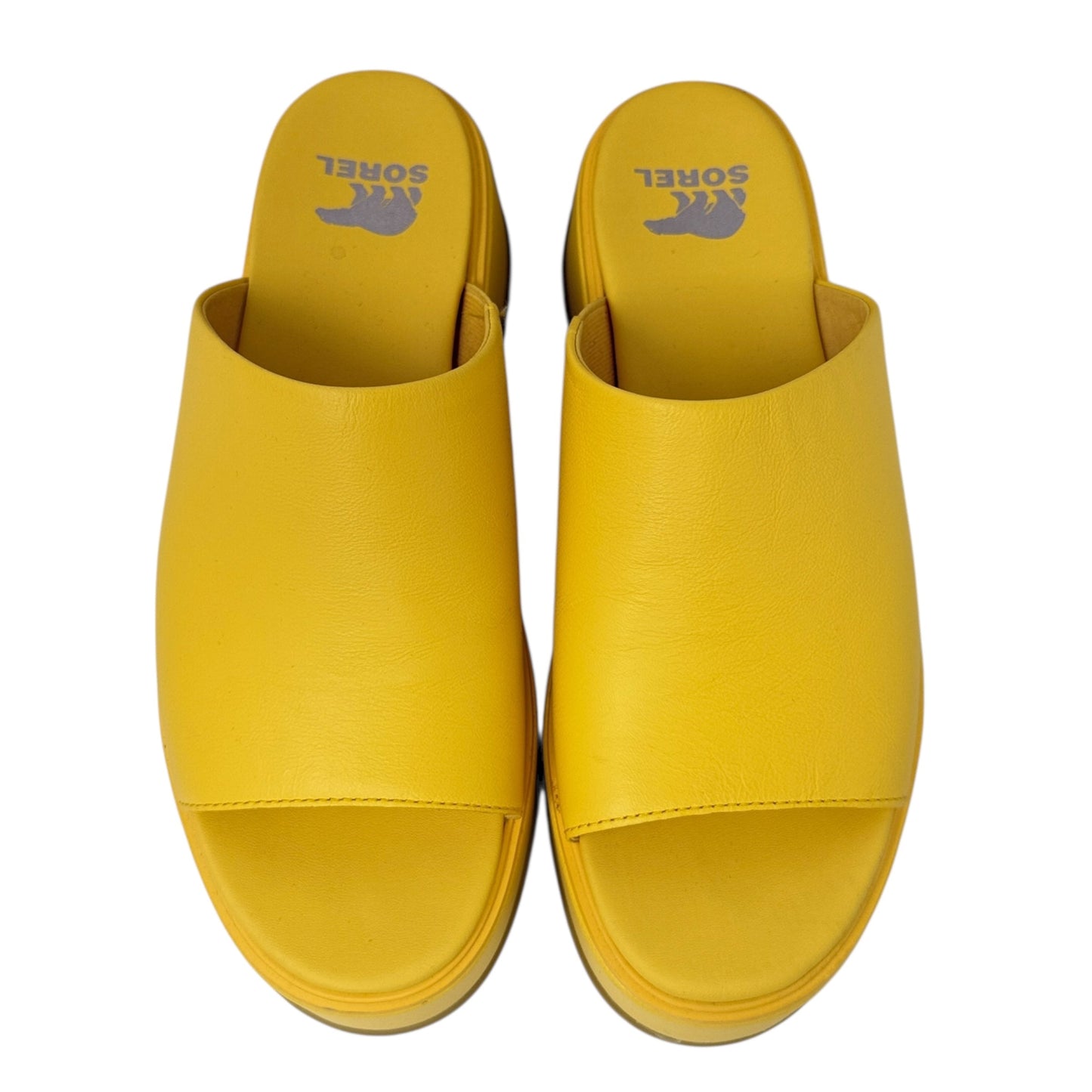 Dayspring Platform Slide Sandals By Sorel In Yellow, Size: 7