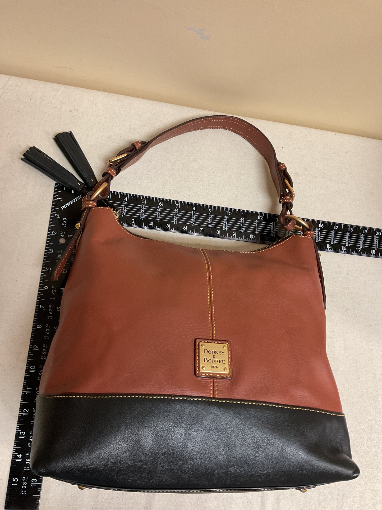 Handbag Designer By Dooney And Bourke In Black & Brown, Size:Large