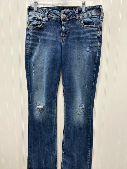 Jeans Flared By Silver In Blue Denim, Size:10