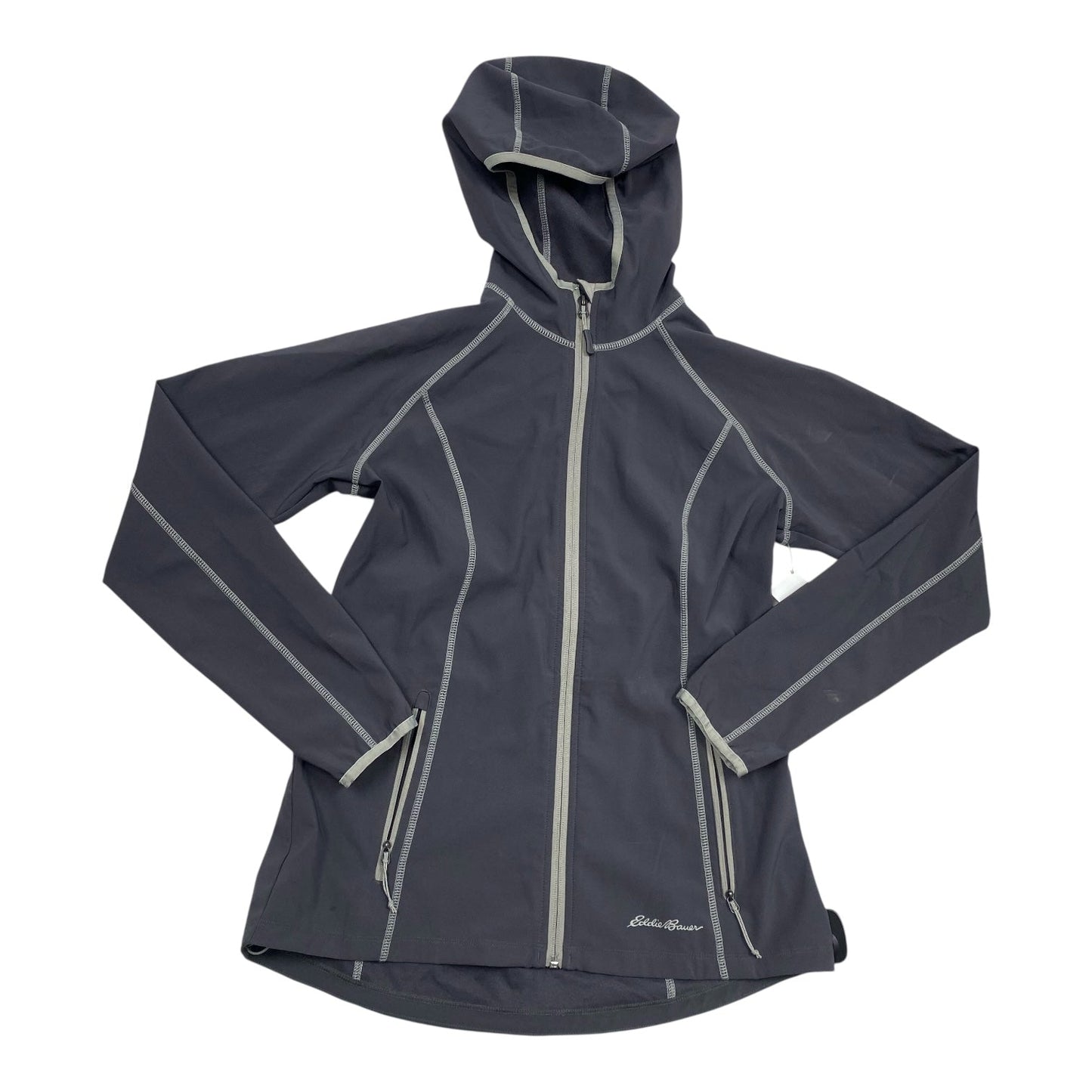 Athletic Jacket By Eddie Bauer In Grey, Size:S