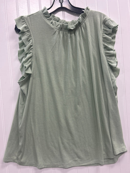 Top Sleeveless By Cmc In Green, Size:1X