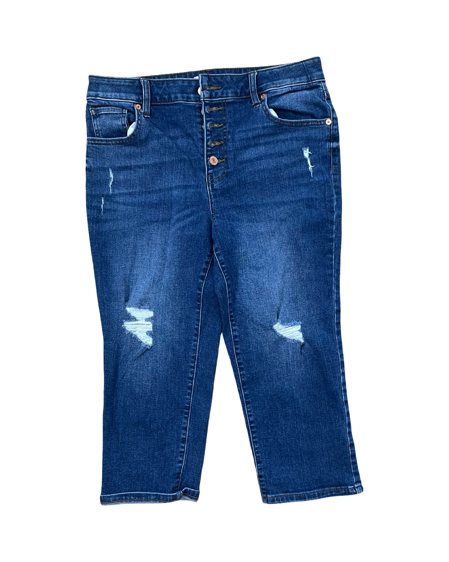 Jeans Cropped By Maurices In Blue Denim, Size:12