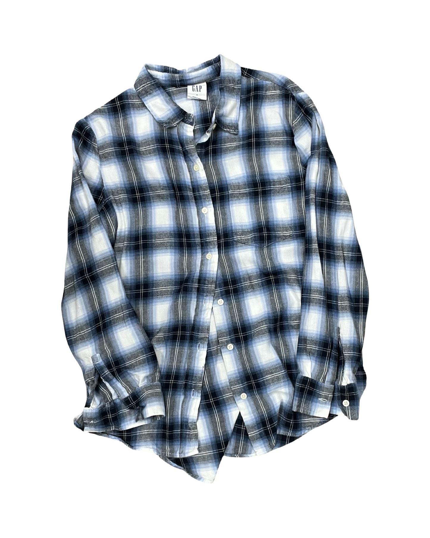 Blouse Ls By Gap In Blue & White, Size:S