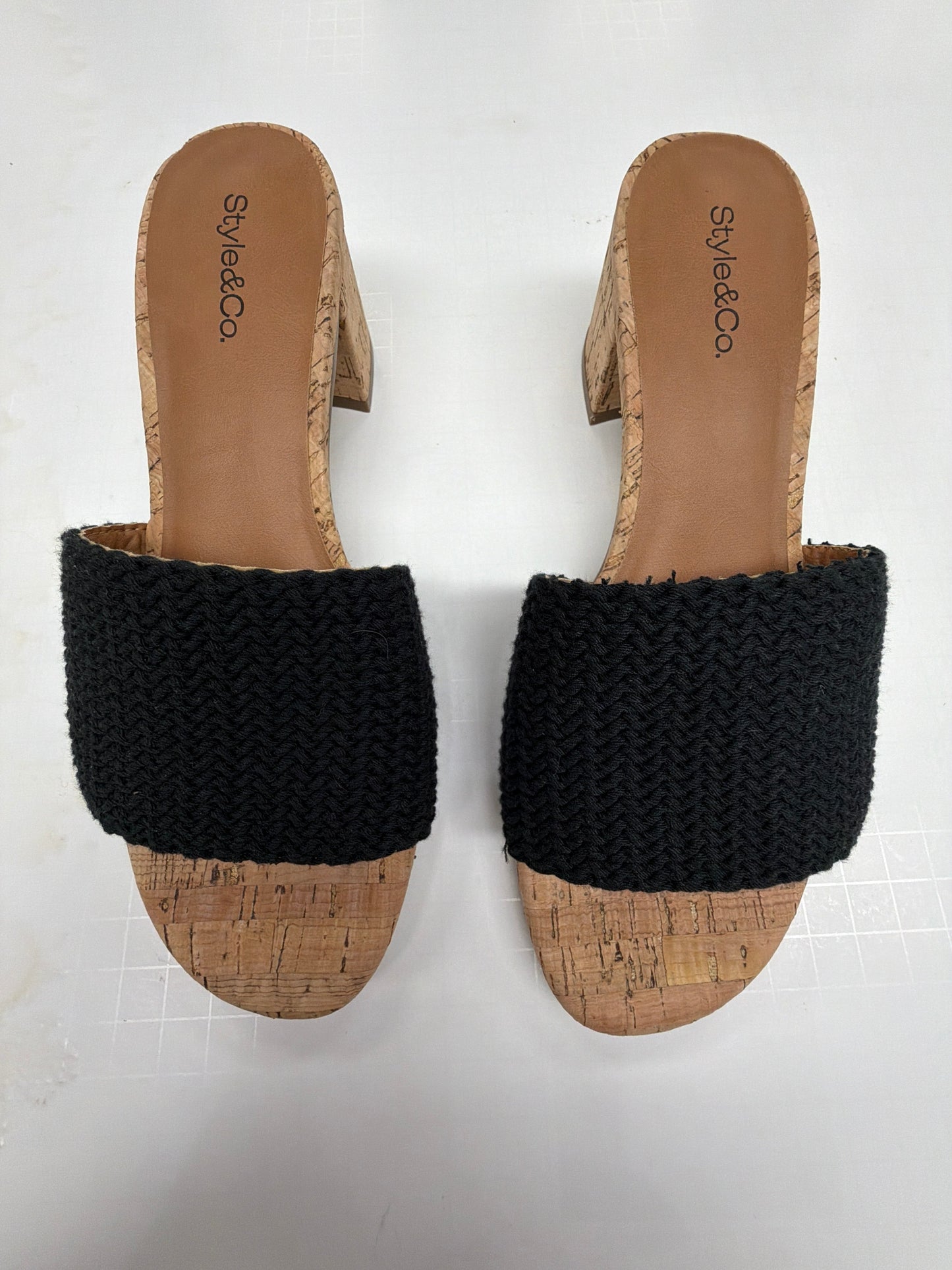 Sandals Heels Block By Style And Company In Black, Size:7