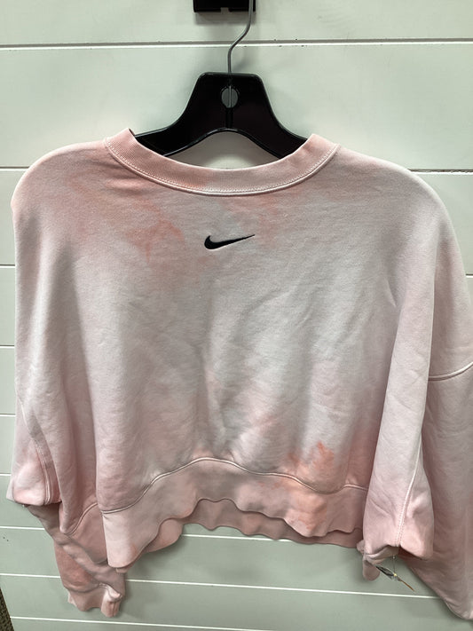 Athletic Top Ls Crewneck By Nike Apparel In Pink, Size:M