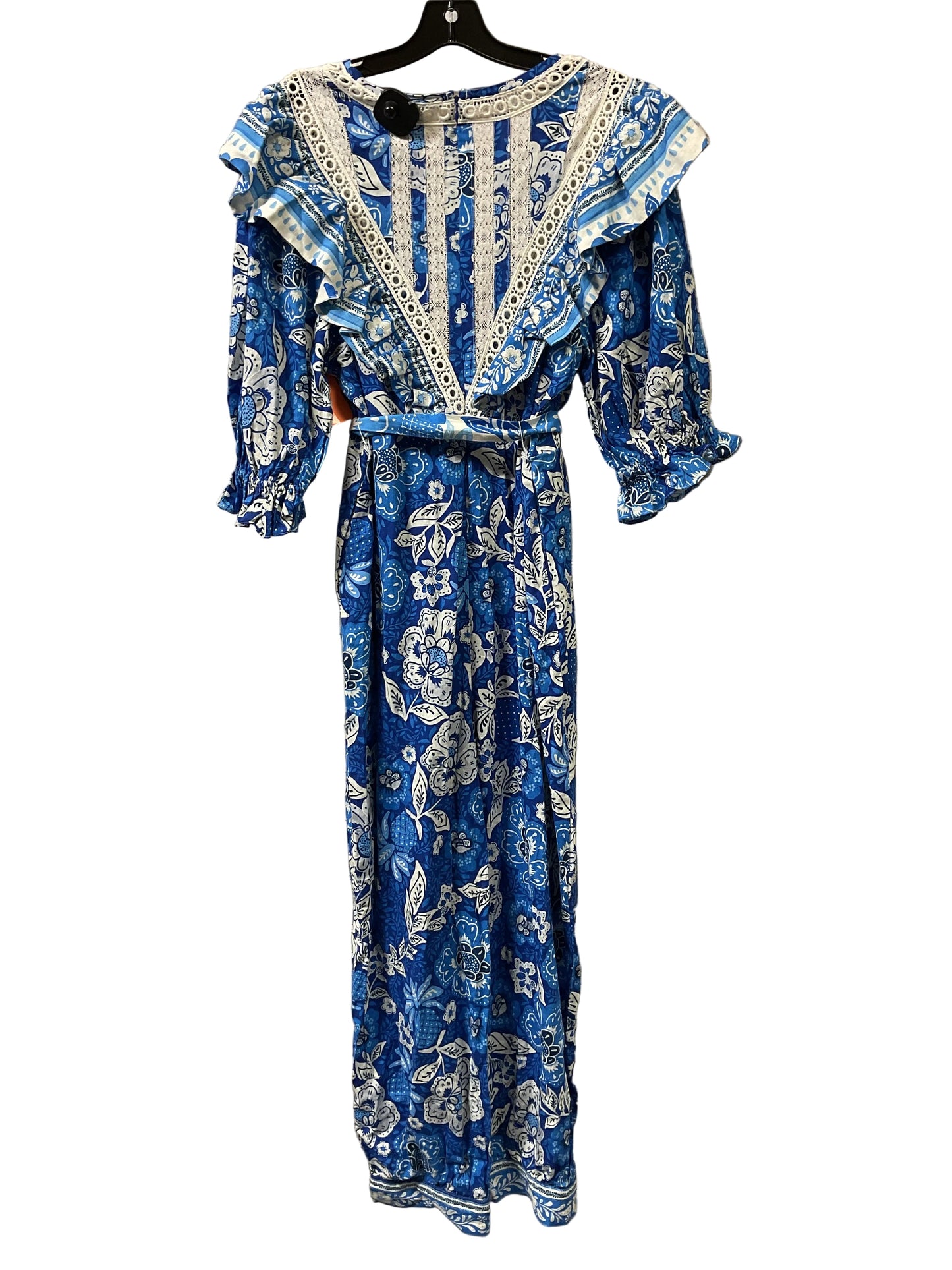 Jumpsuit By Farm Rio In Blue & White, Size:L
