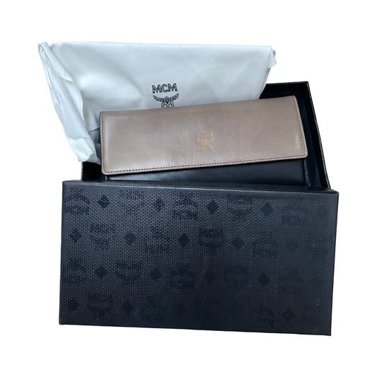 Wallet Luxury Designer By Mcm In Black & Brown, Size:Large