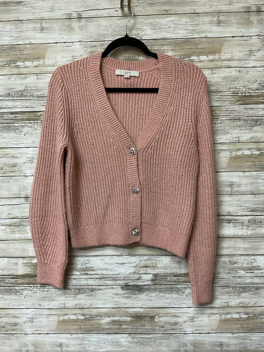 Sweater Cardigan By Loft In Pink, Size:S