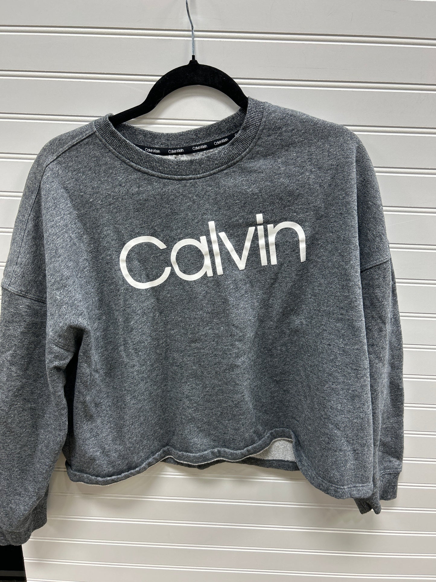 Top Ls By Calvin Klein In Grey, Size:L