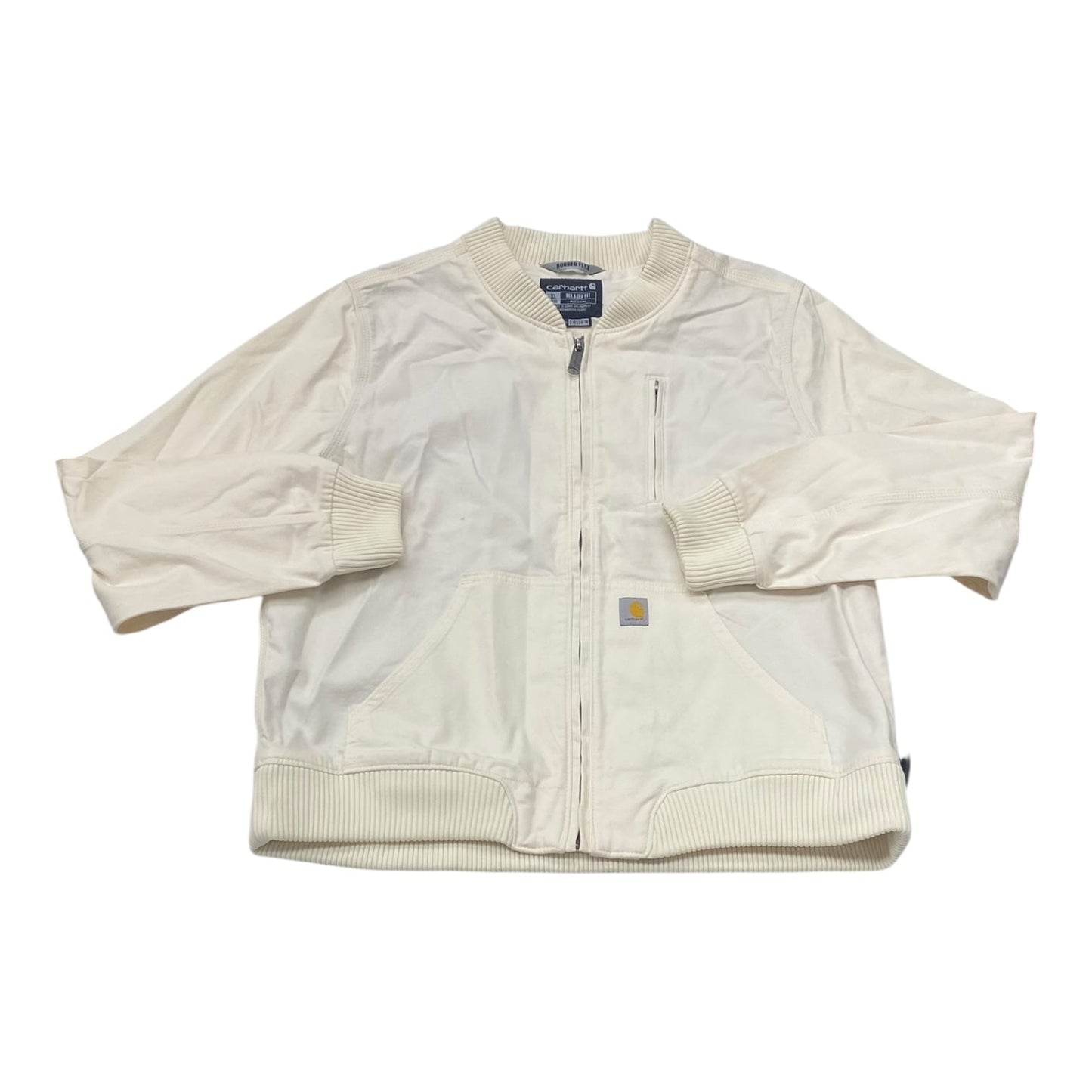 Jacket Denim By Carhartt In Cream Denim, Size:Xl