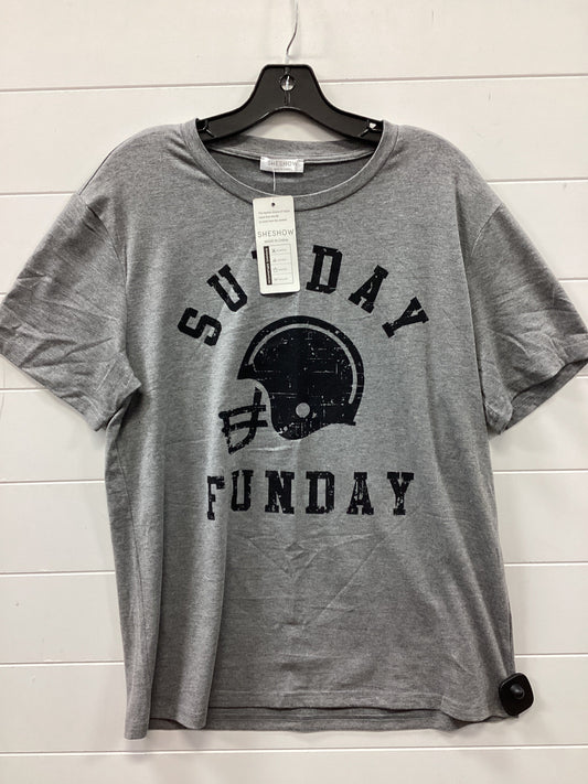 Top Ss By Clothes Mentor In Grey, Size:L