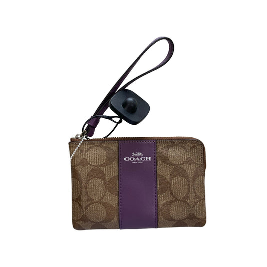 Wristlet Designer By Coach In Brown & Purple, Size:Small