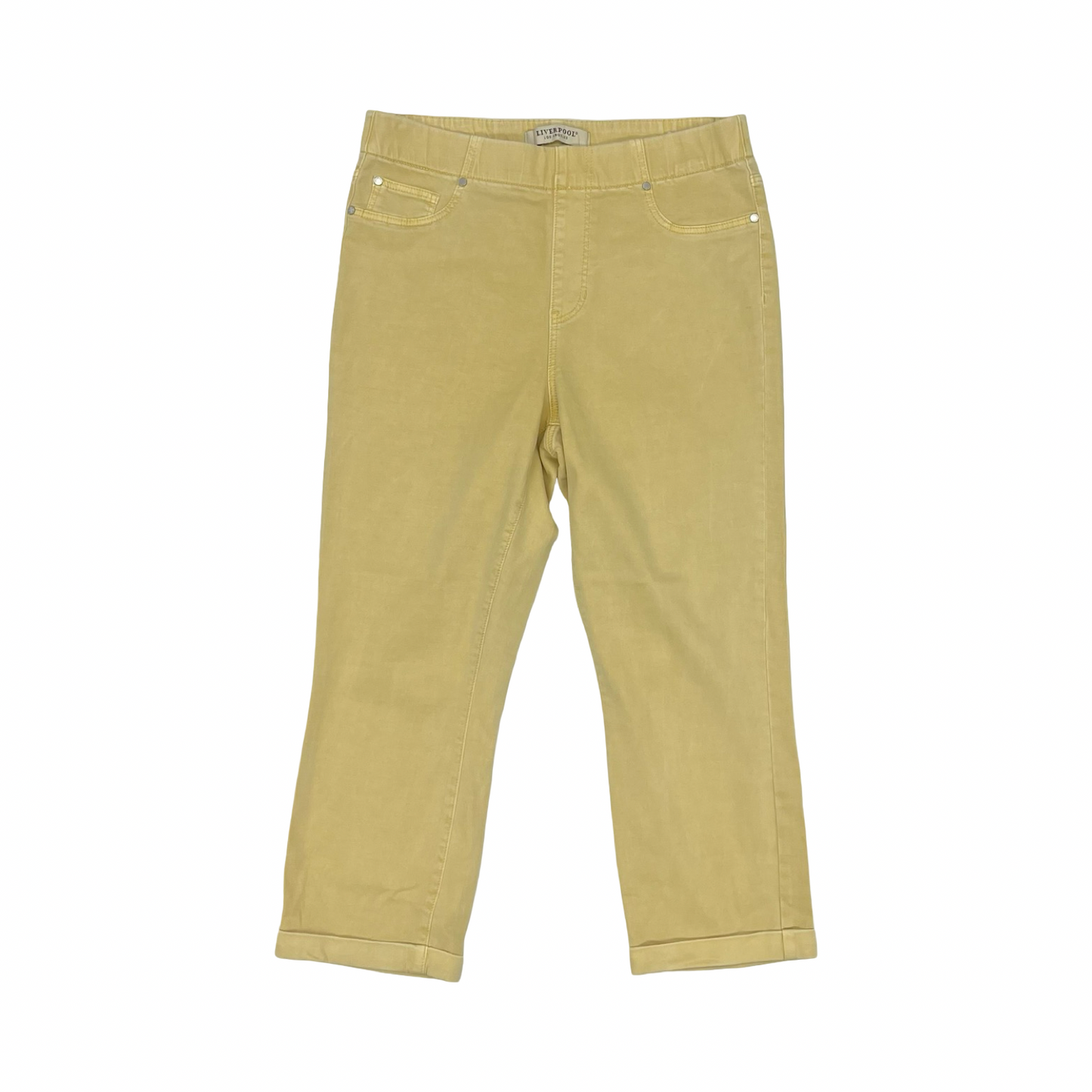 Pants Cropped By Liverpool In Yellow, Size:8