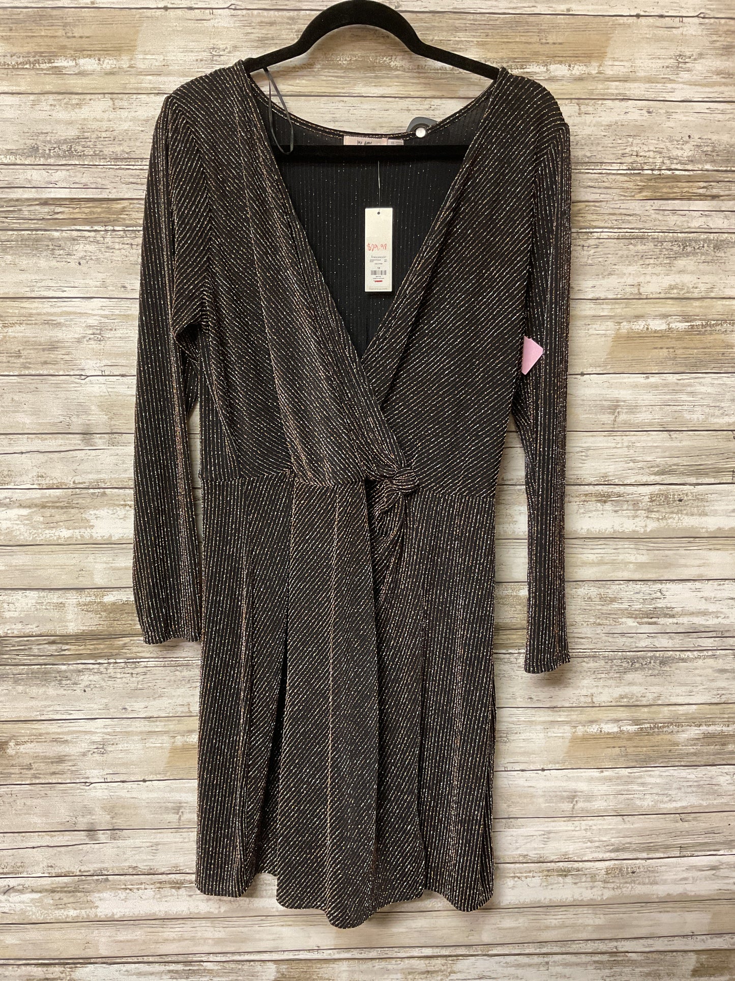 Dress Party Short By Mi Ami In Black & Gold, Size:1X