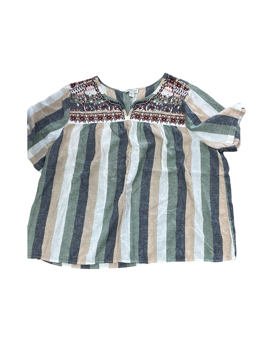 Top Ss By Coldwater Creek In Blue & Green, Size:2X