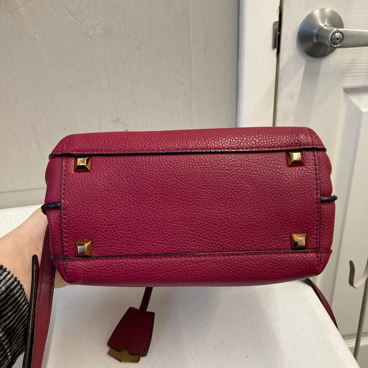 Handbag Luxury Designer By Mcm In Red, Size:Small