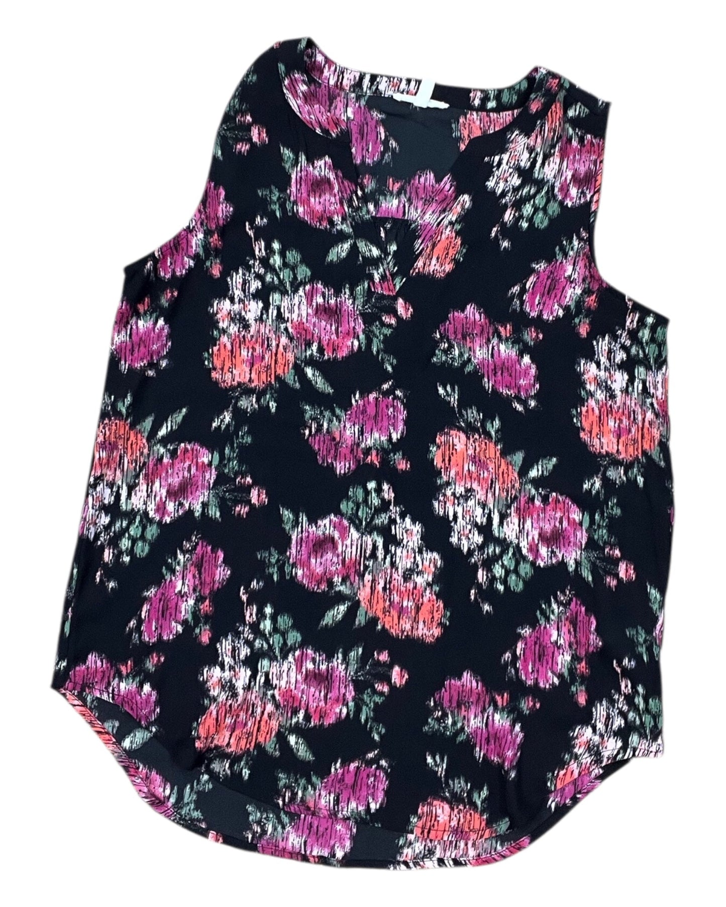 Top Sleeveless By Maurices In Black & Pink, Size:S