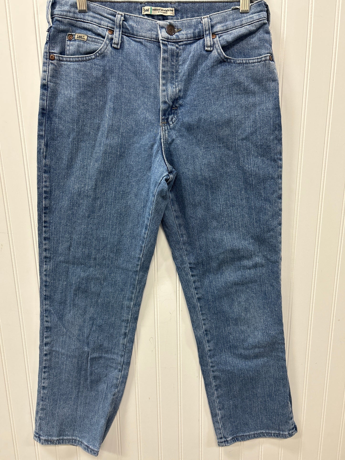 Jeans Straight By Lee In Blue Denim, Size:8
