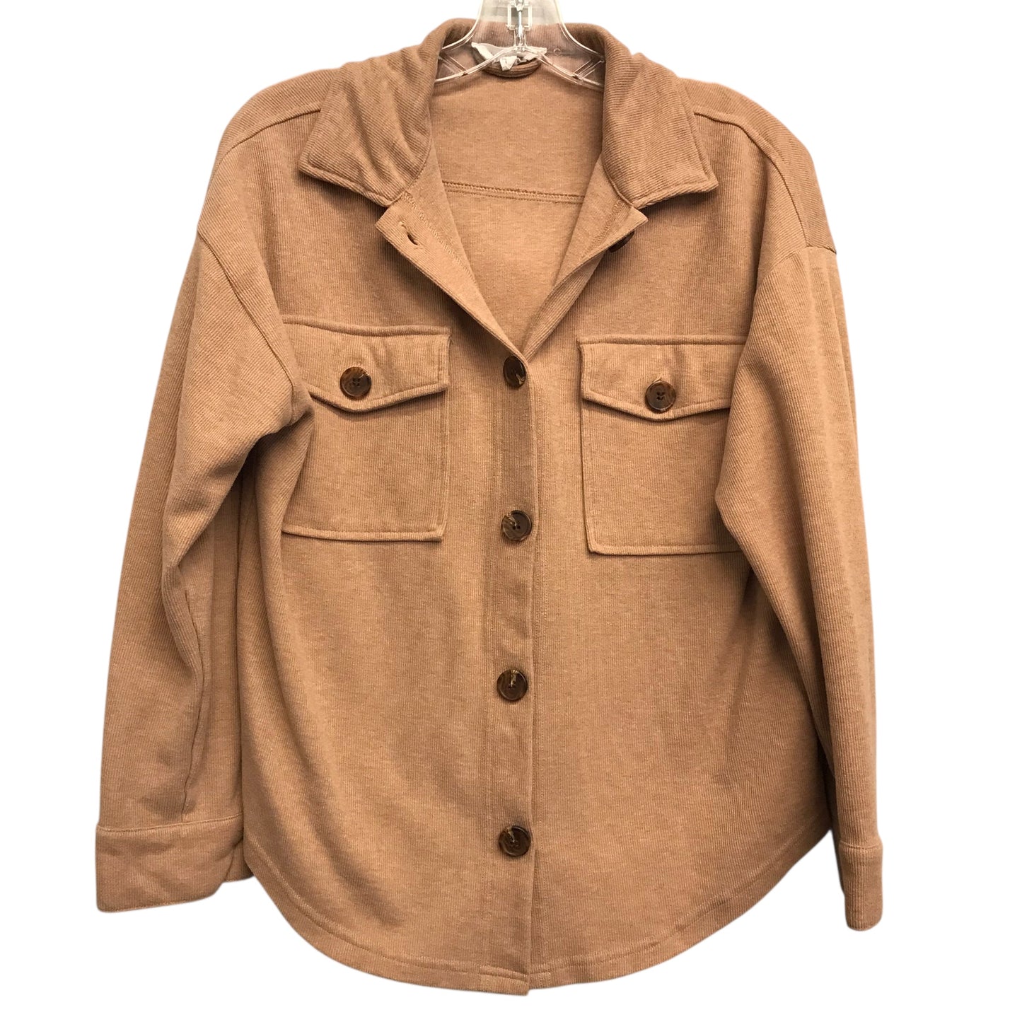 Jacket Shirt By Hippie Rose In Tan, Size:Xs