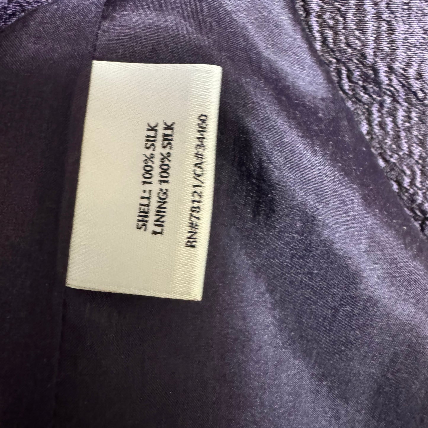 Silk Blazer By Eileen Fisher In Purple, Size: L