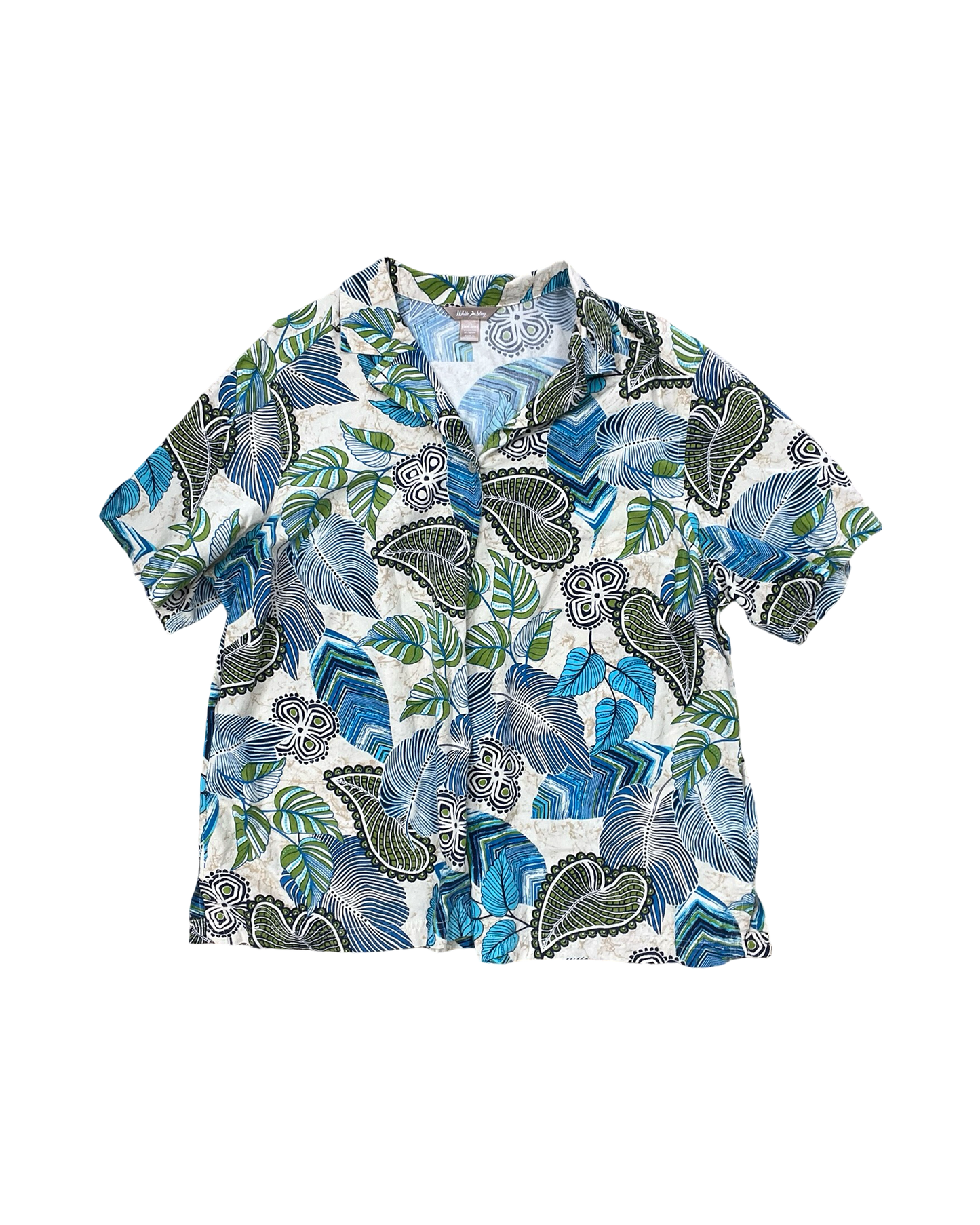 Blouse Ss By White Stag In Blue & Tan, Size:18