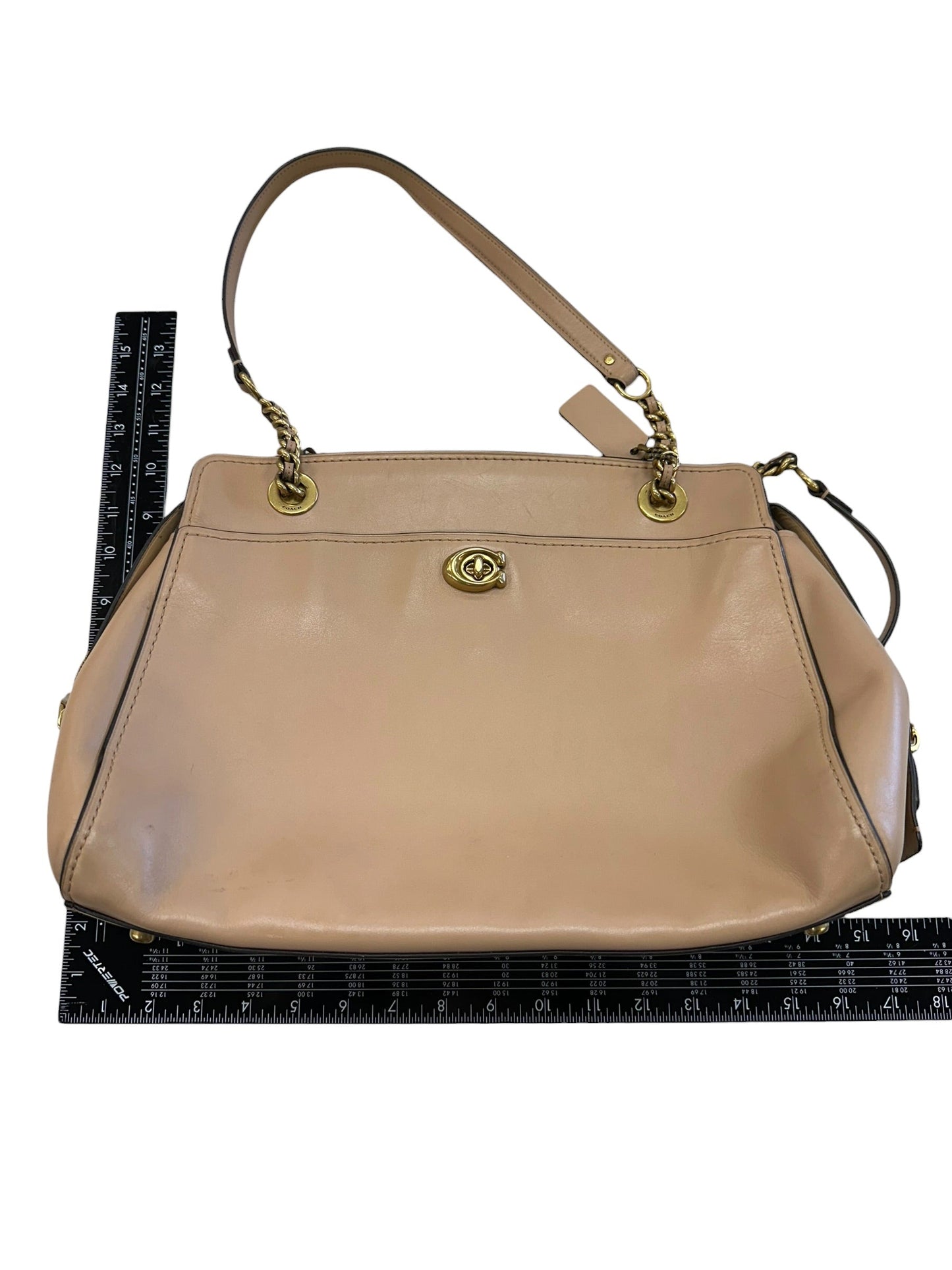 Handbag Designer By Coach In Tan, Size:Large