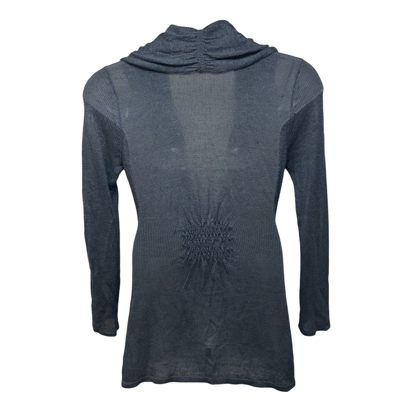 Linen Blend Sweater Cardigan By Rosie Neira In Blue, Size: L