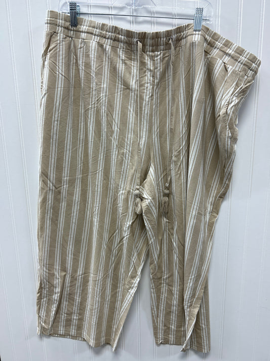 Pants Linen By Cmc In Cream, Size:3X