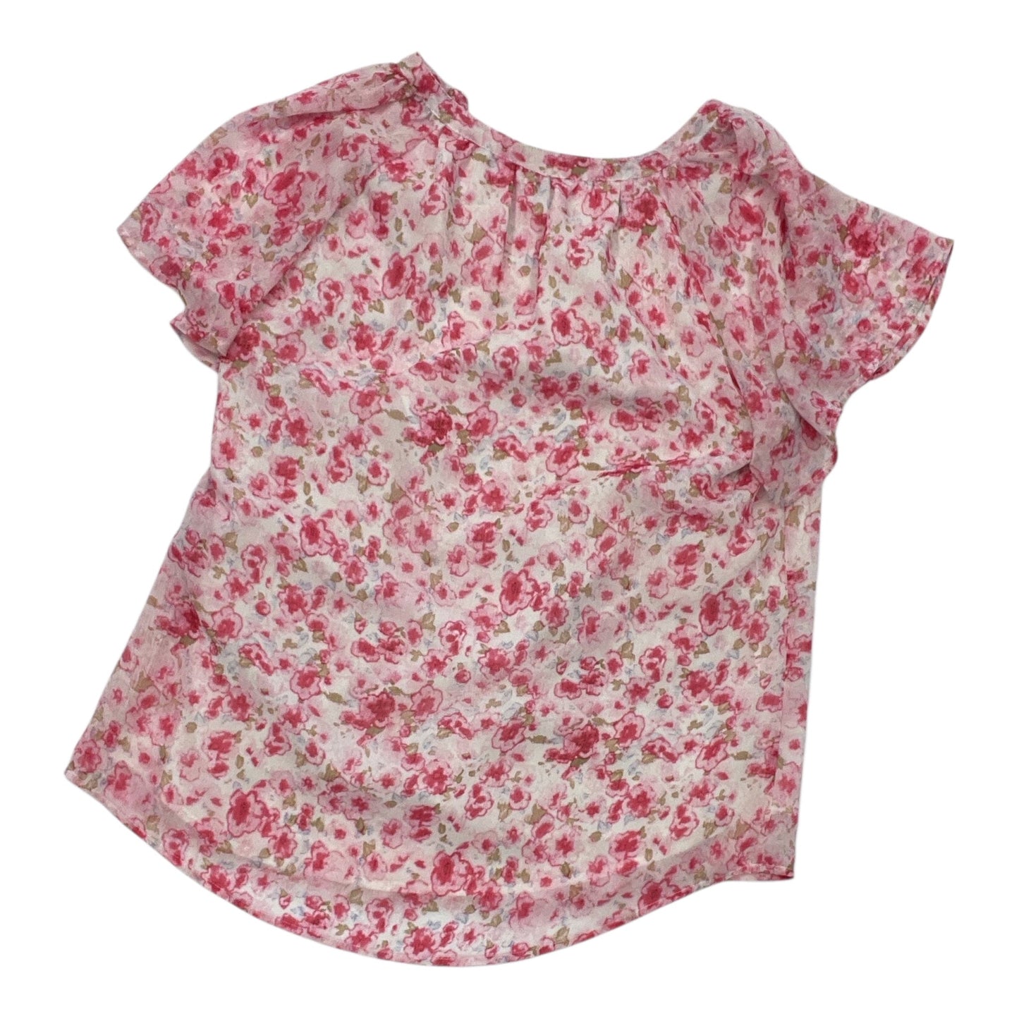 Top Ss By Clothes Mentor In Pink & White, Size:L