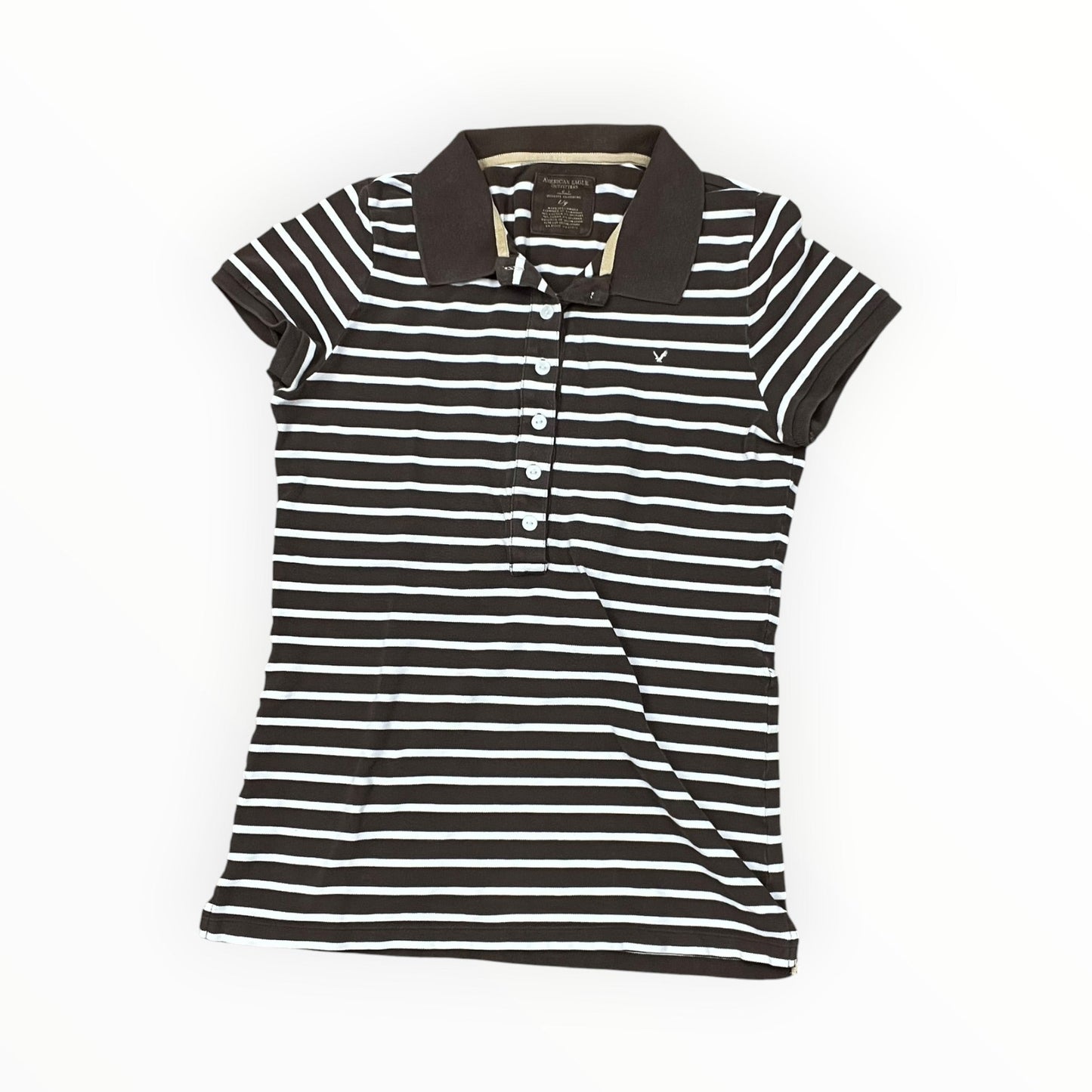 Top Ss By American Eagle In Brown & Cream, Size:L