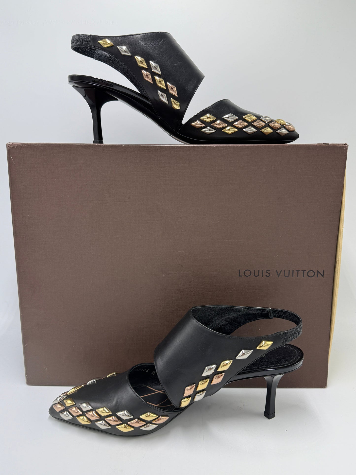 Louis Vuitton GolD Rush Studded Luxury Shoes, Size: 7.5 (37.5)