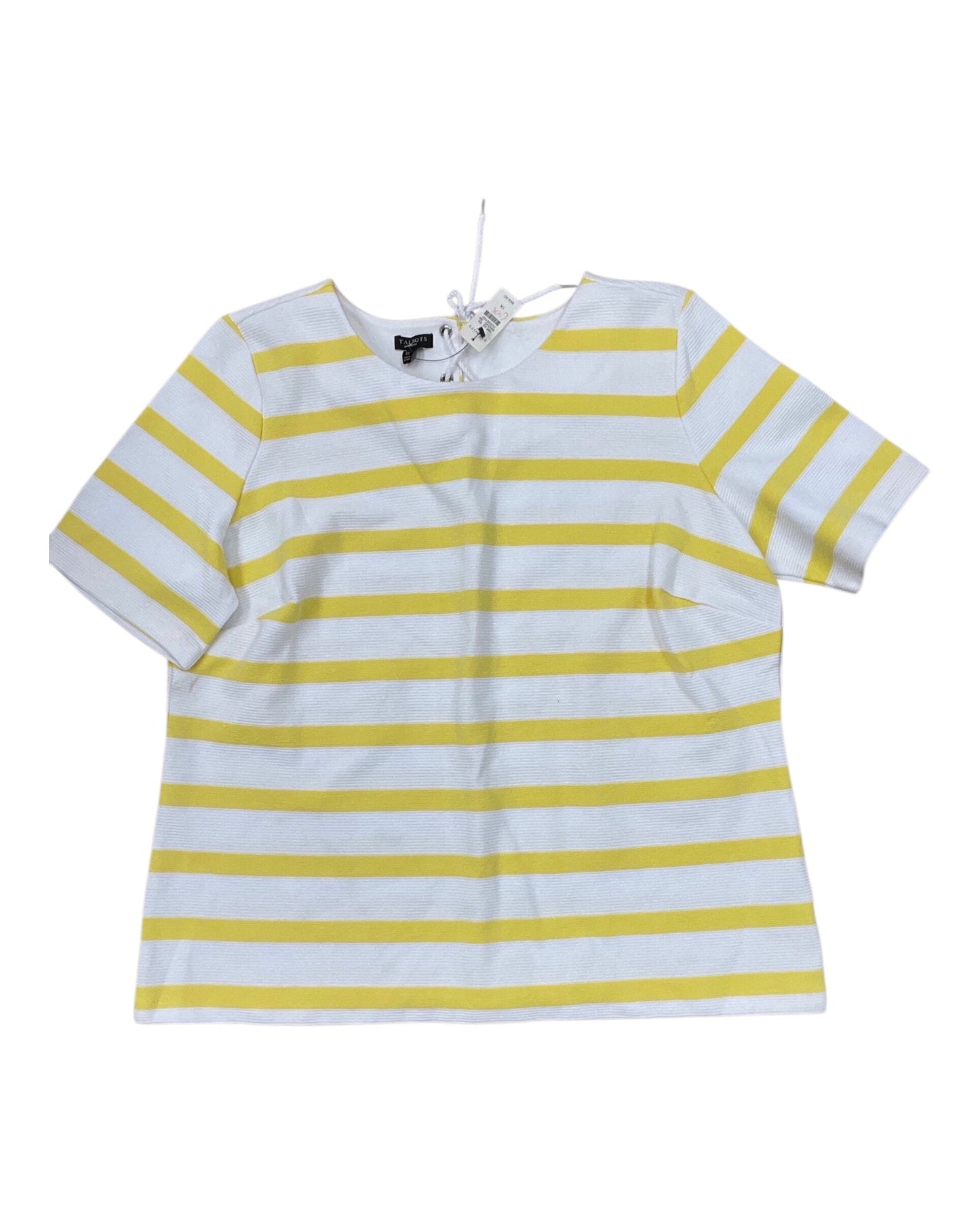 Top Ss By Talbots In White & Yellow, Size:1X