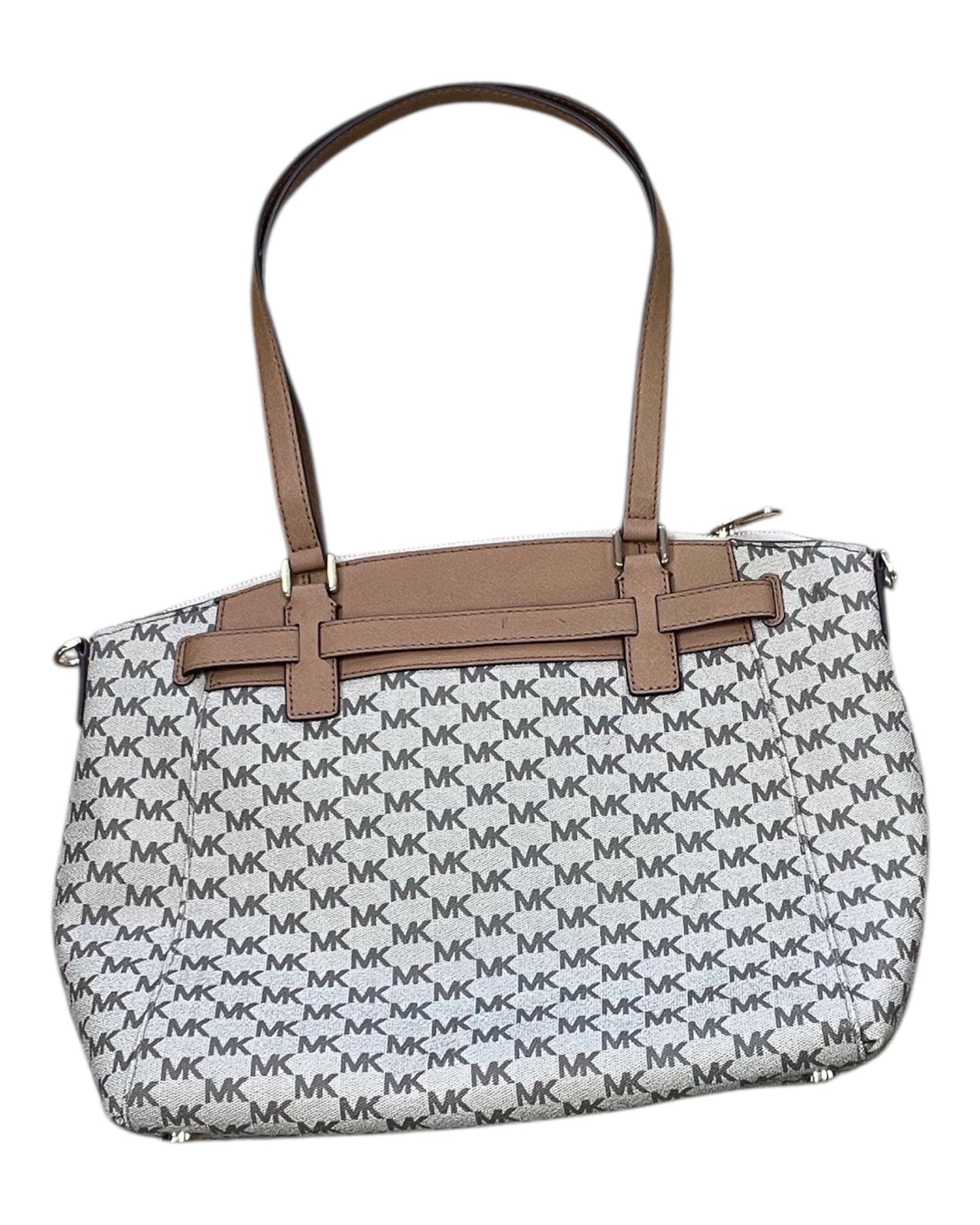 Handbag Designer By Michael Kors In Cream & Tan, Size:Medium