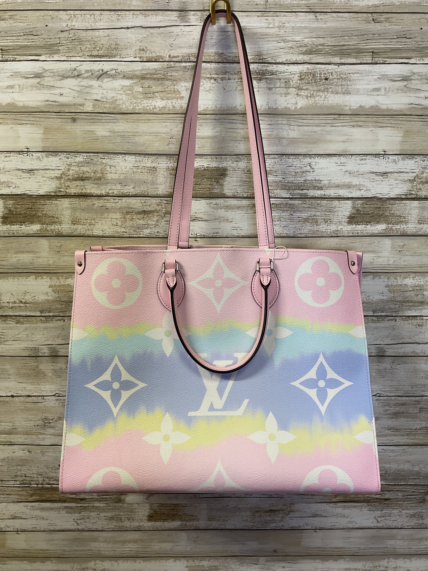 Handbag Luxury Designer By Louis Vuitton In Blue & Pink, Size:Large