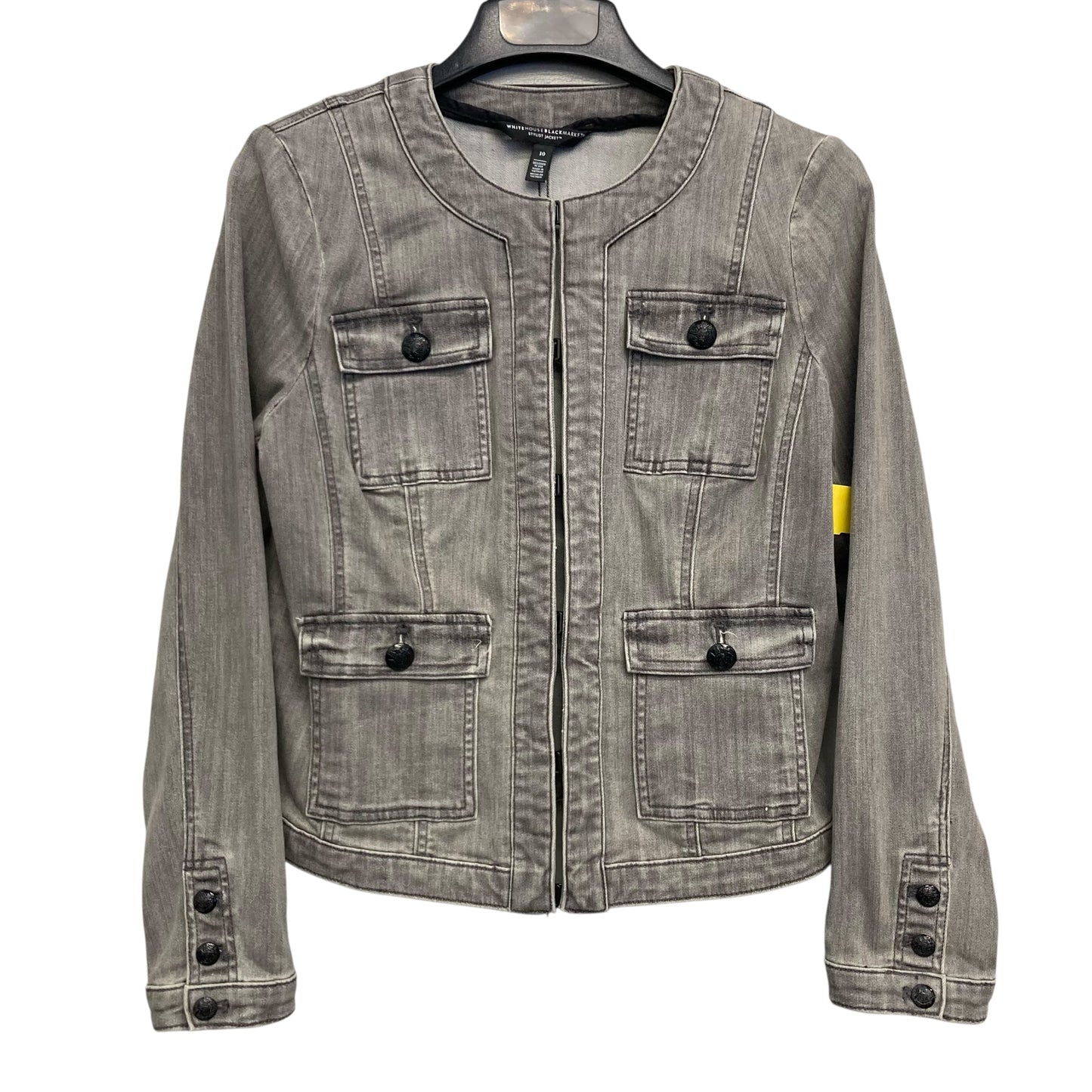 Jacket Denim By White House Black Market In Grey, Size:M