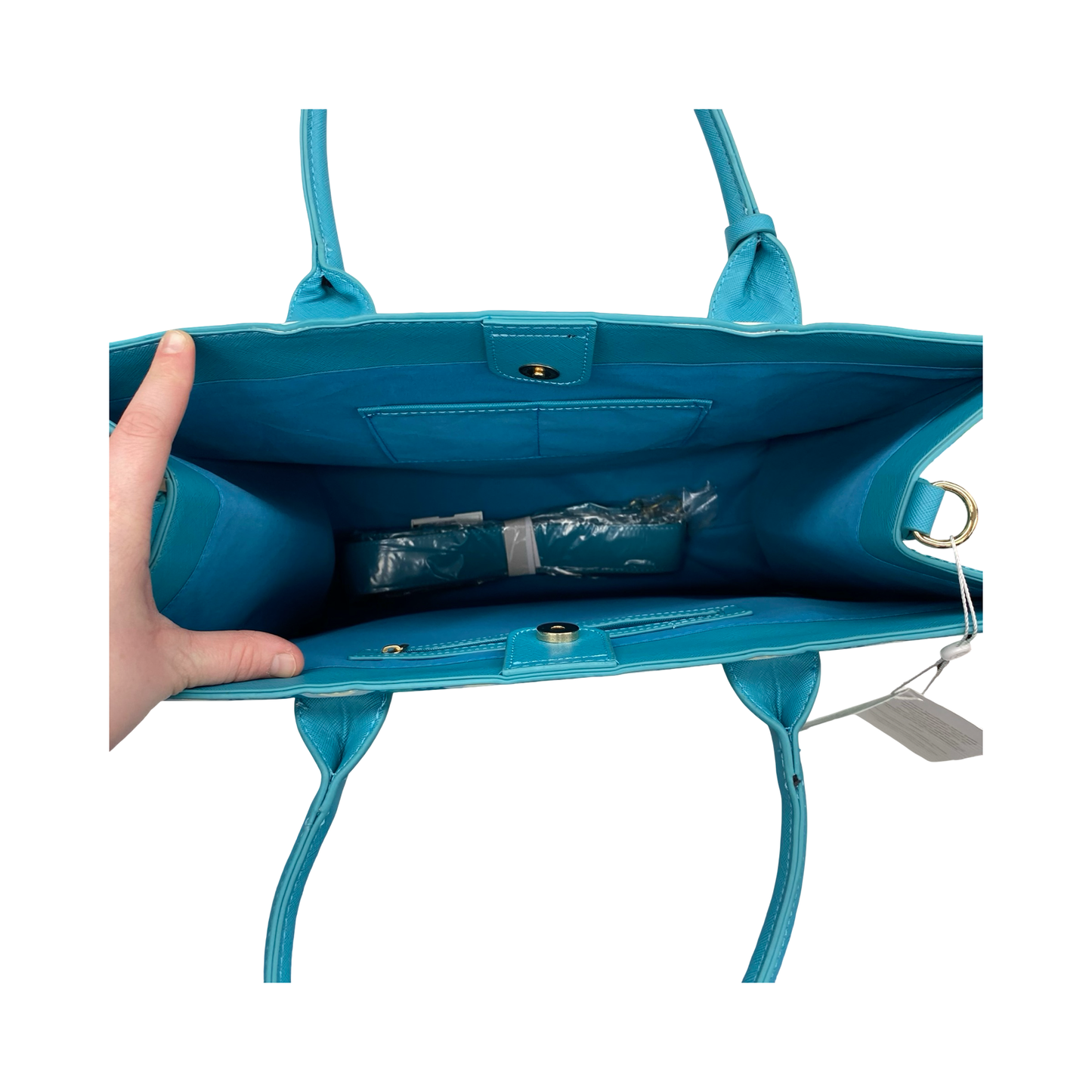 Handbag By Trina Turk In Blue & White, Size:Large