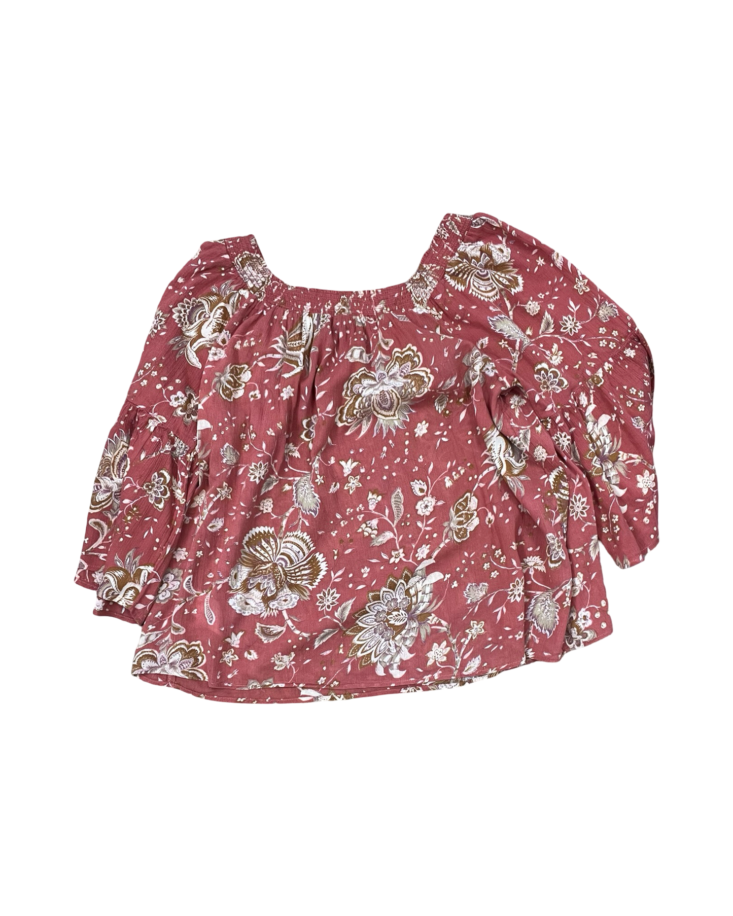 Top 3/4 Sleeve By Chaps In Coral, Size:M