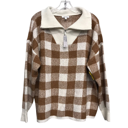 Sweater By Maurices In Tan & White, Size:Xl
